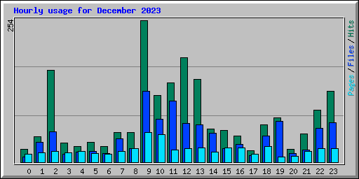 Hourly usage for December 2023